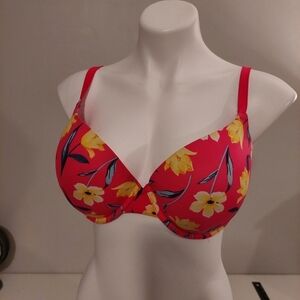 Pink Victoria Secret Floral Bra Size 36DD Coral‎ Color